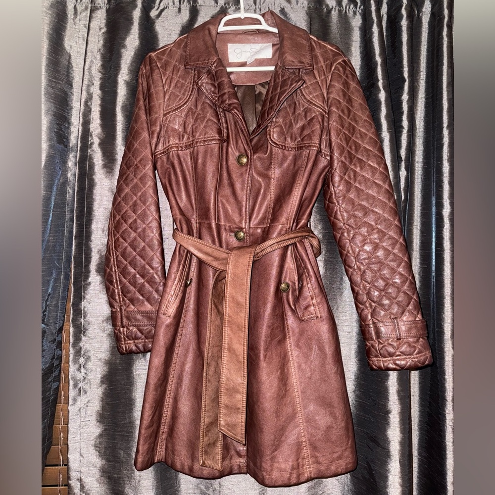 Guess Brown Quilted Trench Coat